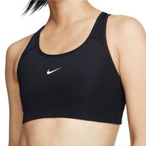 Nike Dri Fit Swoosh Sports Bra Black Racerback S